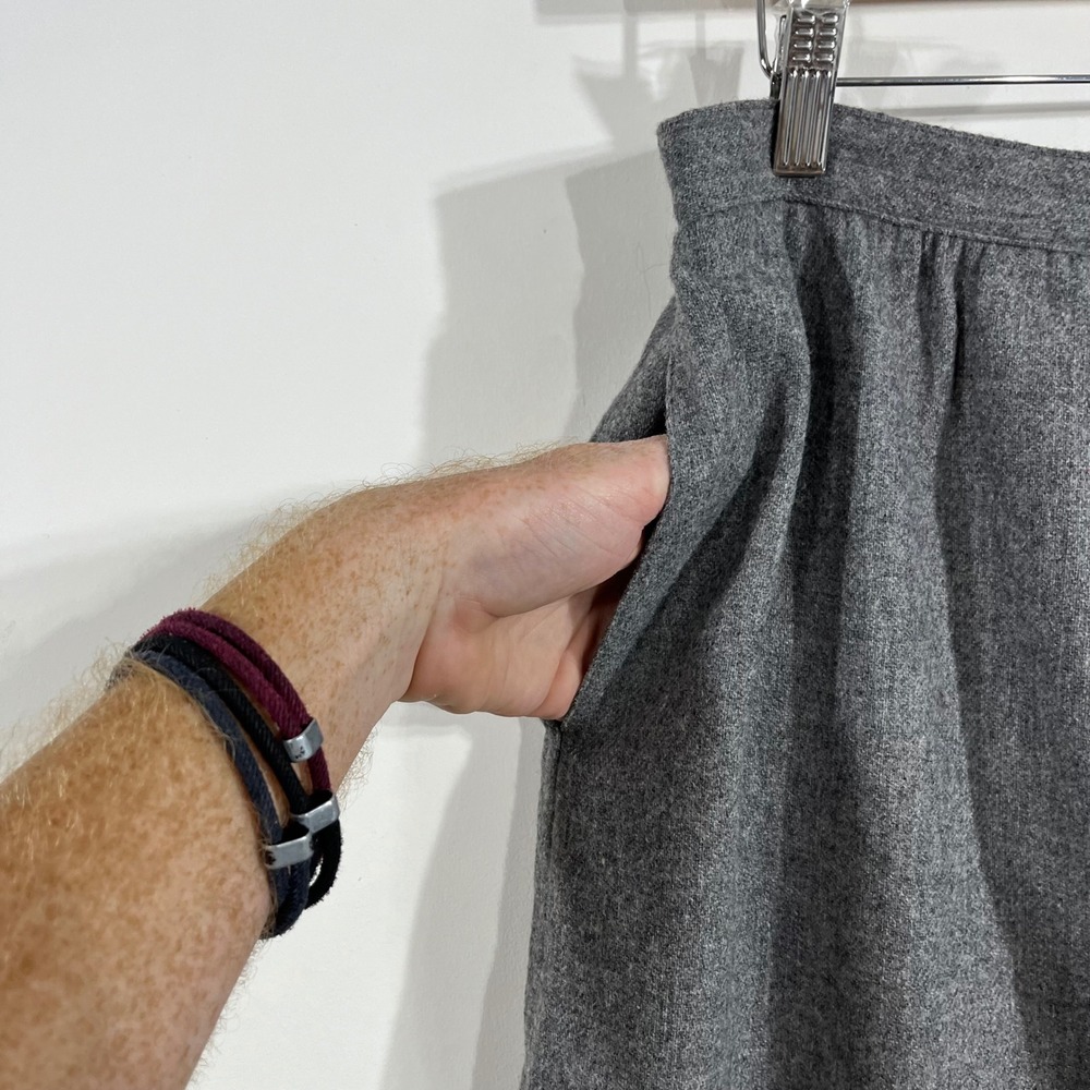 Radcliffe VTG Heritage Old Money Gray Wool Blend Midi Skirt Lined Size 14 Preppy - Picture 3 of 8